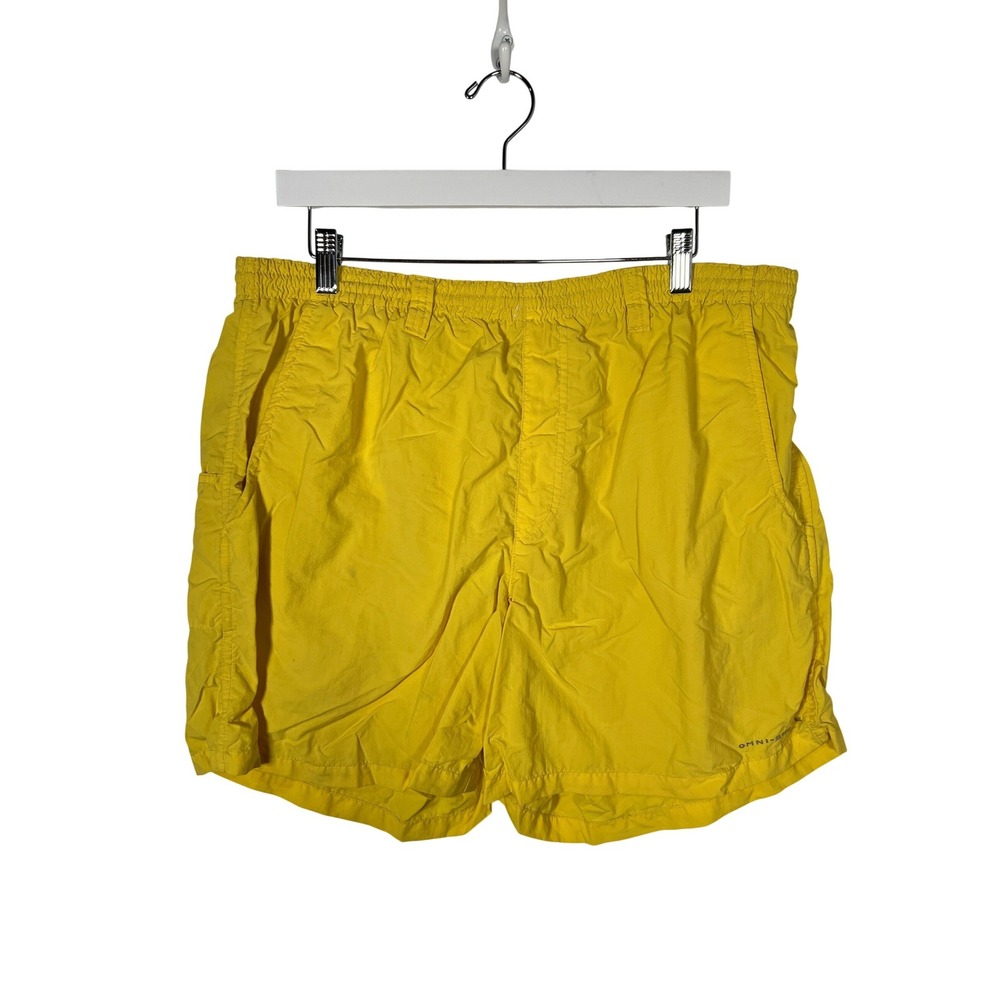 Vintage Columbia Yellow PFG Fishing Shorts Men's Large Mesh Lined Gorpcore Large